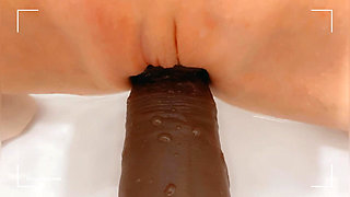 What Do Teenagers Usually Do in the Bathroom? Stretching My Tight Pussy with a Big Cock