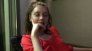 Young amateur teen in solo masturbation playing with herself