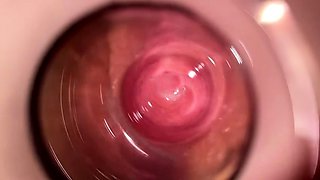 Camera deep inside Mia's tight creamy pussy