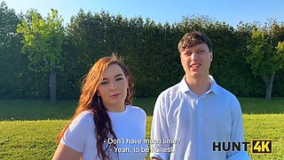 Kinky girl gets pounded in the woods while her cuckold boyfriend watches in HD