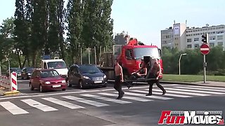 Redhead Mistress Fucks Her Slaves Hard - Blowjob & Double Penetration