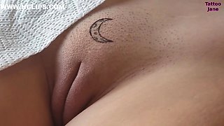 Moon Tattoo Drawing On Girl Pussy