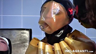 Latex Lesbians Fist Muff in Group Sex
