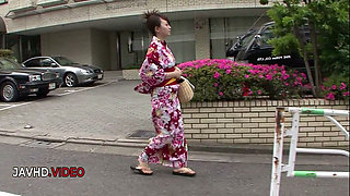 Nozomi Hazuki's Intimate Kimono Encounter Ends with a Creampie