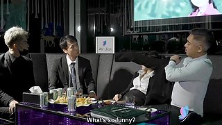 Li Nana And Her Office Staff Remain Out Late To Feast And End Up In Couch - Li In