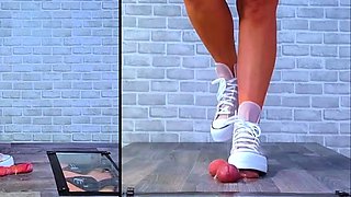 Ambers CBT - Smushing His Cock and Balls Under My Pink