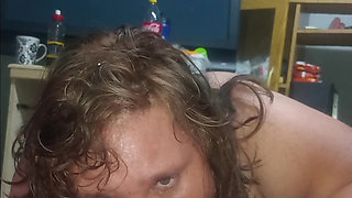 Fat Stepmom Gives Stepson Very Good Blowjob Before Bed