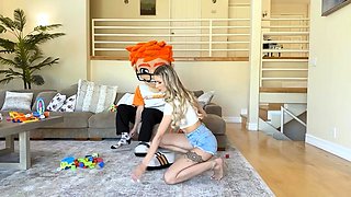 Blonde teen Vanessa Cage has hardcore sex in her bedroom