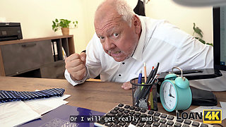 LOAN4K. Amateur rough office sex with sexy Mina K and a loan manager