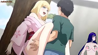 Quickie in the school garden with a hot anime girl