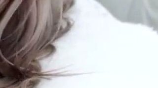 Busty teenager gives her bf a deep blowjob