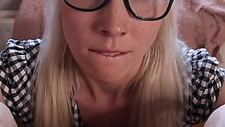 Deep POV Blowjob in Office Look with Swallowing Every Last Drop