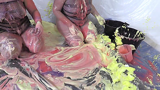 Sarah Jane & Ashley Rider messy play