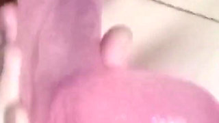 Sucking Big Pink Dildo and Masturbating My Pussy in Close-up