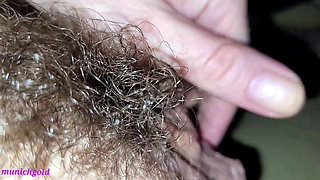 a very private fuck! munichgold is licked, fucked in her hairy horny pussy! please cum on my hot ass!