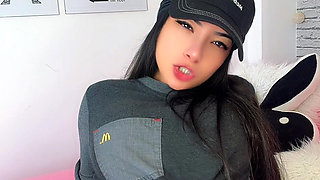 Role Play fucking a hot latina attendant EMANUELLY RAQUEL in a break of the restaurant