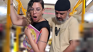 Slutty Student Gets Cumshot in the Bus
